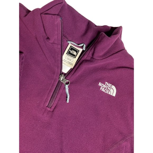 The North Face Girls XL 1/4 Zip Pullover Purple Fleece Sweatshirt Casual Outdoor - Picture 1 of 7
